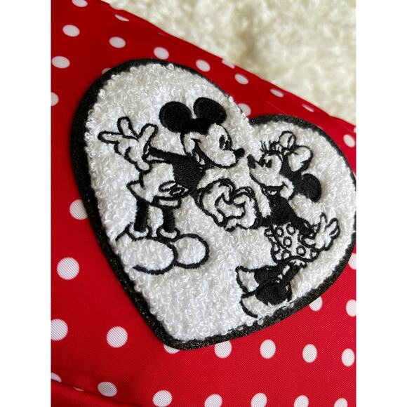 Disney Minnie Mouse Red with White Polka Dot Cosmetic Makeup Bag NEW Heart - Picture 11 of 12